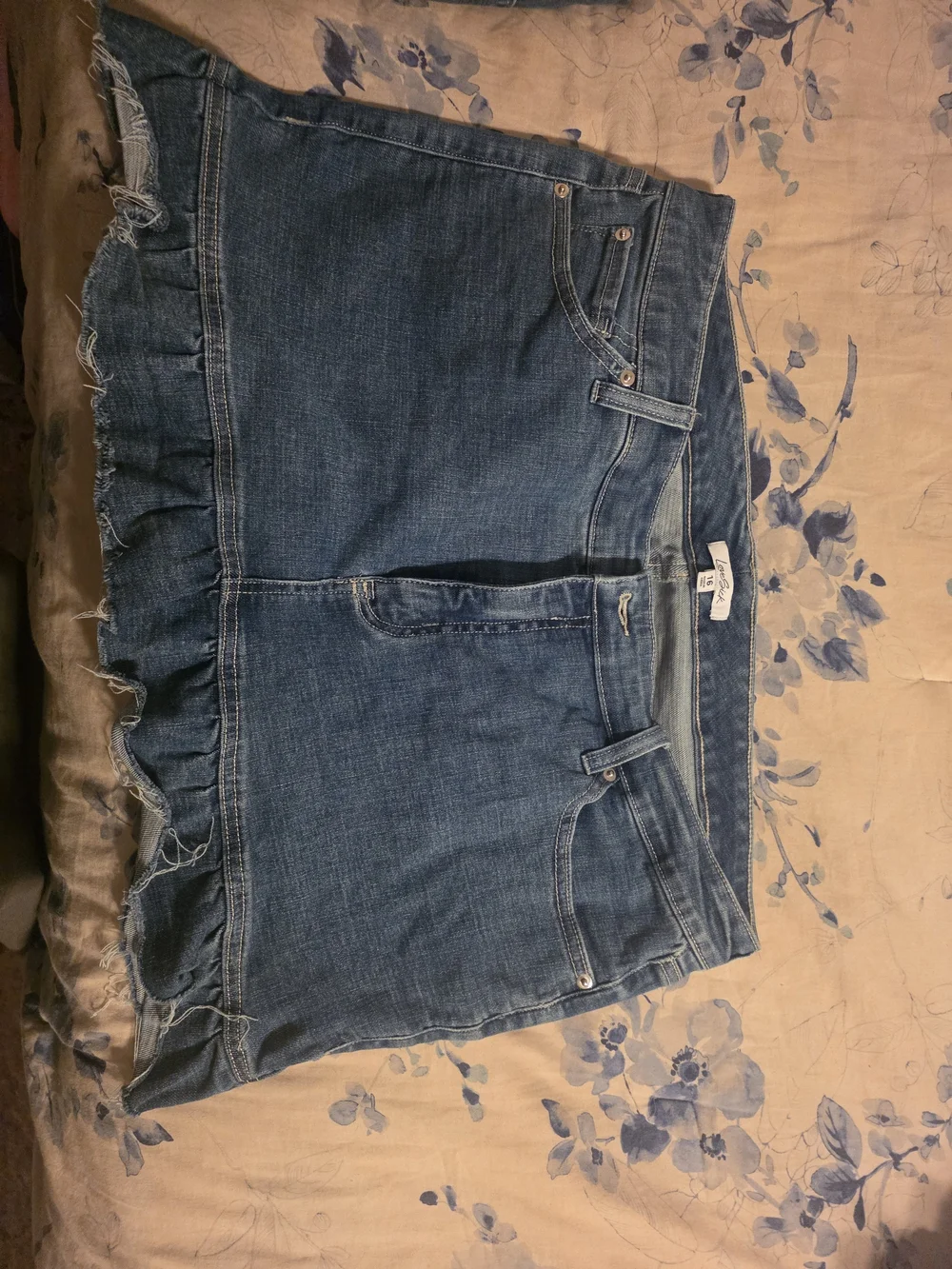 Torrid Blue Denim Mini Skirt with Ruffle Hem